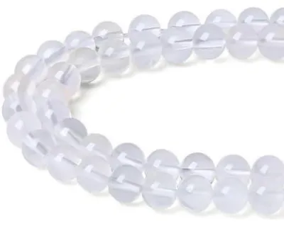 Productafbeelding van Parels, 8 mm, natuursteen, kwarts, kristallen, edelstenen, met gat, bergkristal