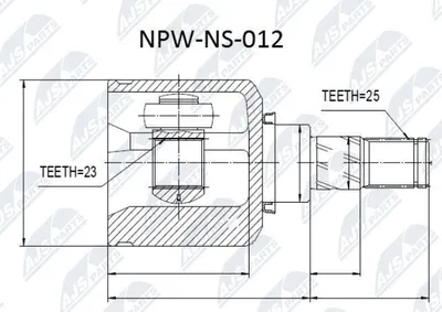 Produktbild von NTY Gelenksatz Antriebswelle Getriebeseitig für NISSAN ALMERA II Hatchback (N16) NPW-NS-012