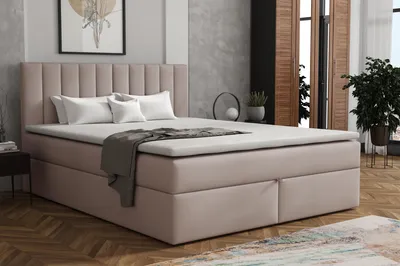 Produktbild von MR GROUP Boxspringbett mit Bettkasten ZADAR, 180x200, beige, H3 Samtstoff, Polsterbett mit Matratze und Topper Doppelbett Bett für Schlafzimmer
