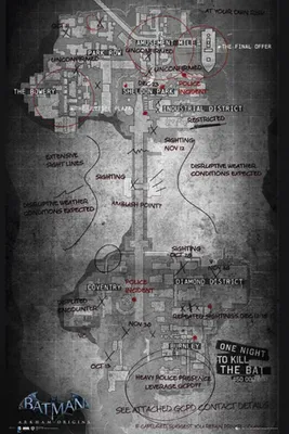 Produktbild von Batman - Poster - Arkham Origins - Map