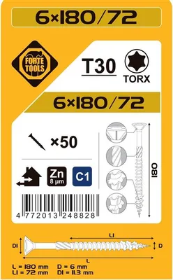 Immagine prodotto di Spanplatte Scr T30 6,0X180/72 Weiss Zn(50