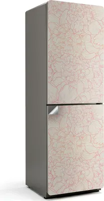 Produktbild von Blumenmuster in Linie – Kühlschrank Aufkleber – Klebefolie Kühlschrank – Kühlschrank Dekor – Kühlschrankfolie selbstklebend – Küchen Dekoration – 60x180 cm