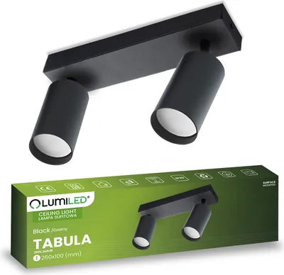 Obrázek produktu pro LUMILED stropní svítidlo stropní bodové GU10 zásuvka stropní bodové svítidlo 2 světla bodové stropní svítidlo stropní bodové svítidlo stropní svítidlo otočné otočné 230V