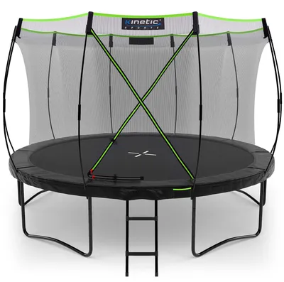 Produktbild von KINETIC SPORTS Trampolin Outdoor 'Ultimate Pro' Ø 244/305/366/427 cm – Gartentrampolin, Kindertrampolin mit Leiter, bis zu 160 kg