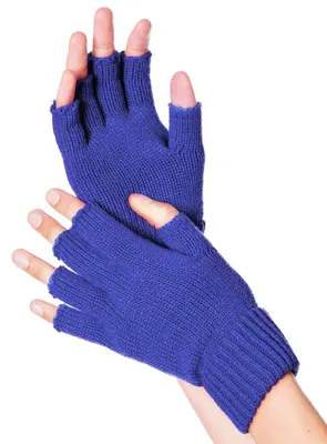 Produktbild von Fingerlose Stoffhandschuhe blau