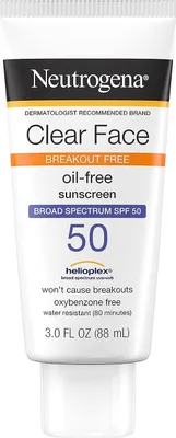 Produktbild von Gesichtslotion, Neutrogena, Clear Face, für akneanfällige Haut, ölfrei, wasserfest, SPF 50, 88ml, 88ml