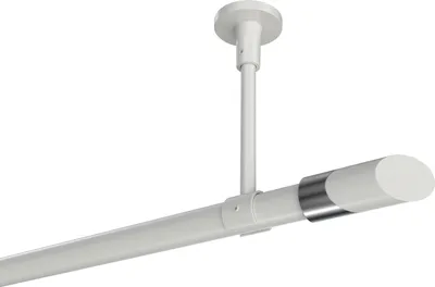 Produktbild von Interdeco Gardinenstange / Vorhangstange Weiß, Typ Sonette Verano (Schräge Bicolor) ohne Ringe, Deckenmontage, 20 mm Ø 1-läufig, 320 cm