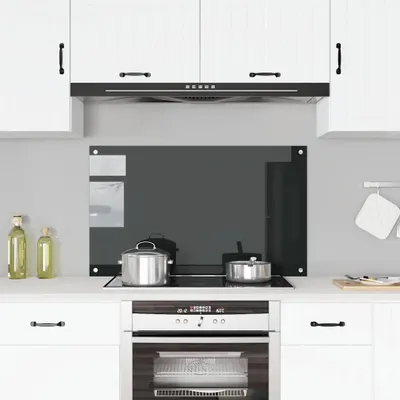 Zdjęcie produktu dla vidaXL Panel kuchenny czarny 100x60 cm szkło hartowane