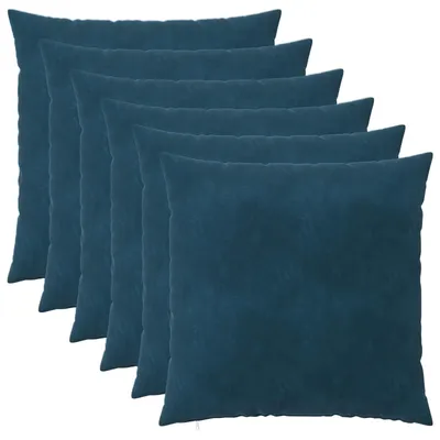 Imagen del producto de vidaXL, 6 fundas de cojín, color azul, modelo HEERLEN, 65 x 65 cm, terciopelo