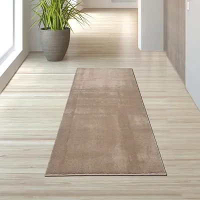 Produktbild von Teppich Taupe Uni praktisch robust pflegeleicht Alltag Größe - 60 x 110 cm
