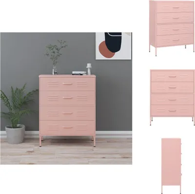 Produktbild von vidaXL Kommode Rosa 80x35x101,5 cm Stahl - Kommoden