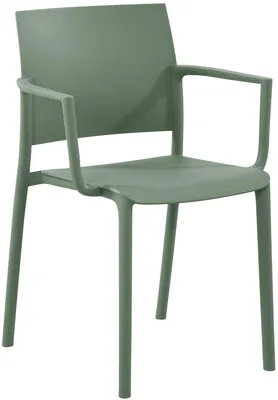 Produktbild von CLP Gartenstuhl wetterfest Valtor UV-beständig mit Armlehnen belastbar bis 150 kg oliv