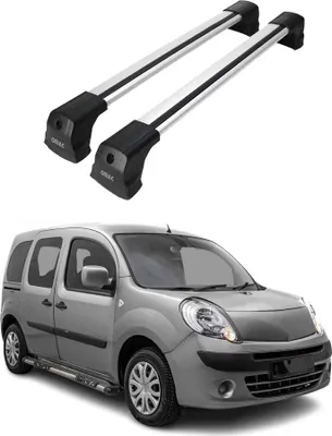 Image de Barres de Toit Transversales pour Renault Kangoo 2 2008-2024 Alu Gris 2x