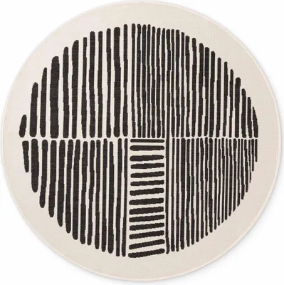 Image de Tapis Ted Baker Haringey à tissage plat, motif Bounds, noir et blanc