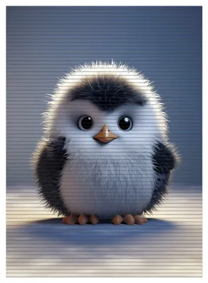 Produktbild von Wallario Duschmatte Antirutschmatte Badmatte Fußmatte Flauschiger Pinguin, Größe ca. 90 x 65 cm