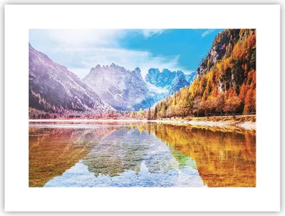 Produktbild von Poster - Poster ohne Rahmen - Herbst Landschaft Berge - 40x30 cm - Wand Bild - Wanddeko - Wandbilder - Kunstposter - Wandposter - Bilder - Kunstdruck - Wanddekoration - Wandbild - P2XAA40x30-4624
