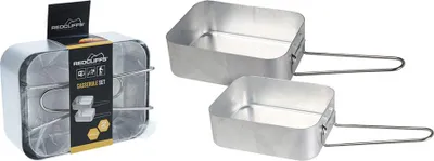 Immagine prodotto di Padelle da campeggio in alluminio Yatsal con manico pieghevole (set di 2)