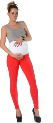 Produktbild von Umstandsleggings Leggings mit Taschen Baumwolle; Rot/Weiß 2XL/44