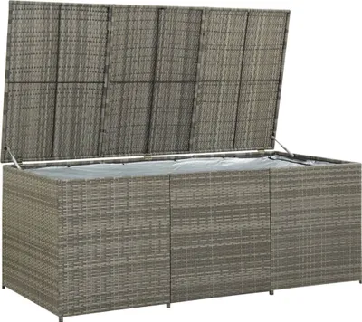 Produktbild von vidaXL Záhradný box z polyratanu 180x90x70 cm sivý