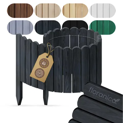 Immagine prodotto di Floranica Bordura da giardino H40 x L100 cm Antracite – staccionata in legno