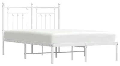 Produktbild von vidaXL Bettgestell mit Kopfteil Metall Weiß 120x190 cm
