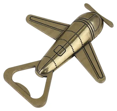 Flesopener Flugzeugform, goldener Flaschenöffner, 1 Stück, 11 cm