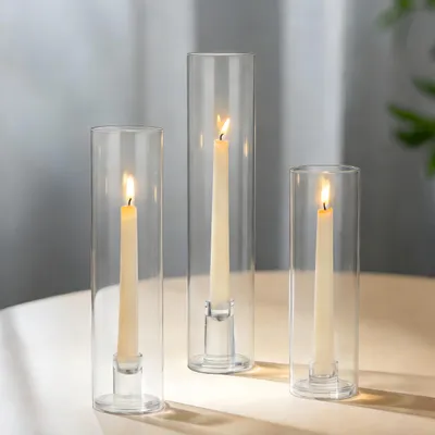 Productafbeelding van Elzusha - Set van 3 Glazen Kandelaarhouders