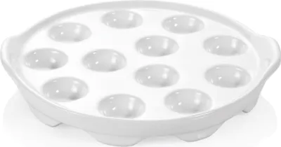 Produktbild von Schneckenpfanne für 12 Schnecken mit Lappengriffen Ø 20 cm weiß, Porzellan
