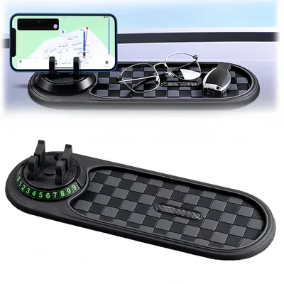 Produktbild von Rutschfeste Automattenmatte, 3-in-1-Antirutschmatte fürs Auto: Silikonmatte, Handymatte, multifunktionale Antirutschmatte mit Parkplatznummer zur Dekoration des Autos, für Brillen und Mobiltelefone.