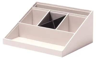 Büro-Organizer mit 6 Fächern, Farbe Powder, 25,6 x 11,6 x 20,6 cm