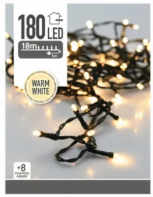 Zdjęcie produktu dla Wielofunkcyjna girlanda 180 led biała ciepła 220v 23m ip44