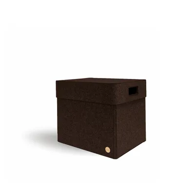 Produktbild von Aufbewahrungsbox CLASSIC Filz 39 x 39 x 36 cm mit Deckel in dunkelbraun meliert