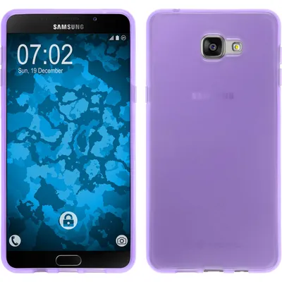 Produktbild von PhoneNatic Case kompatibel mit Samsung Galaxy A9 (2016) - lila Silikon Hülle transparent + 2 Schutzfolien