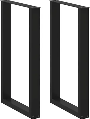 Obrázok produktu pre Nohy barového stola v tvare U, 2 ks, čierne, 60 x (90-91) cm, oceľové