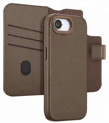 Produktbild von Accezz Leder-Bookcase 2-in-1 mit MagSafe für das Apple iPhone 17 / 16 – Coffee Brown, KI-generiertes Bild