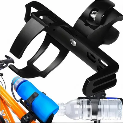Produktbild von Universal Getränkehalter Fahrrad 360° Drehbar Für Lenker Rahmen Kinderwagen Roller Flaschenhalter Schwarz