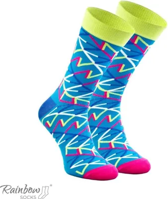 Produktbild von Baumwollsocken mit geometrischen Mustern, 1 Paar, EU 36-40