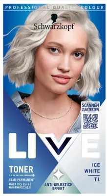 Produktbild von Schwarzkopf Haarfarbe LIVE Blonde Perfector Toner T1 Ice White