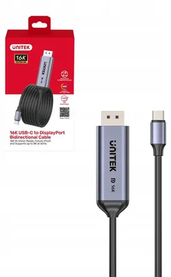 Immagine prodotto di Cavo USB-C DisplayPort bidirezionale Unitek, 16K, 80Gbps, 1,8 metri