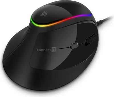 Obrázek produktu pro Connect IT CMO-2800-BK, Pro praváky, Vertikální design, Optický, USB Typ-A, 3200 DPI, Černá