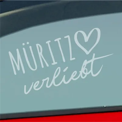Produktbild von Auto Aufkleber Müritz verliebt Herz See Sea Liebe Car 19x10 cm Milchglas Sticker Heckscheibenaufkleber
