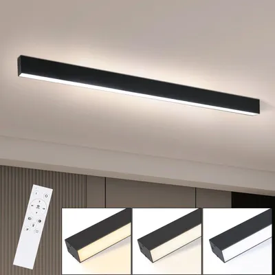 Produktbild von ZMH LED Deckenleuchte Wohnzimmer Deckenlampe 32W Modern Schwarz Deckenbeleuchtung 107 CM Dimmbar mit Fernbedienung für Schlafzimmer Küche Büro Esszimmer