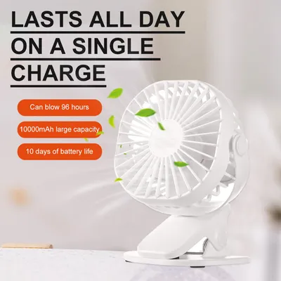 Produktbild von Mini Clip Tisch Ventilator Lüfter Tischventilator leise Schreibtisch mit Akku