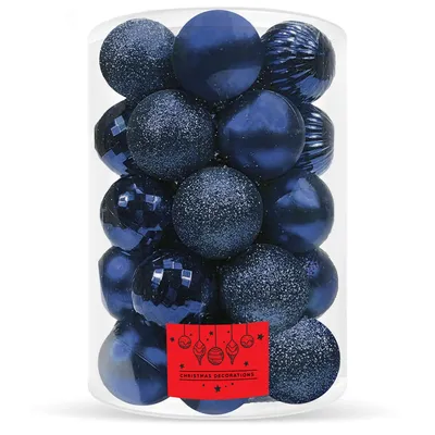 Produktbild von Springos® Weihnachtskugeln 20 Stück Set Ø6 cm Dunkelblau bruchsicher Glitzer Matt Weihnachtsdekoration Weihnachtsbaum - Dunkelblau