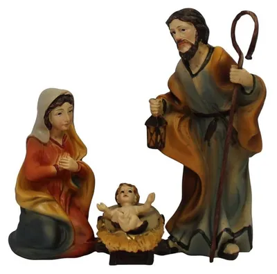 Produktbild von Krippenfiguren Heilige Familie 3-teilig Polyresin für 12 cm Figuren