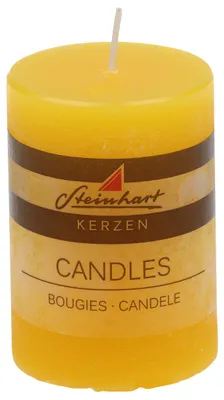 Produktbild von Stumpenkerze "Raureif" Gelb 80/58 mm