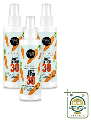 Image de 3 x Crème solaire bio SPF 30 avec antioxydants, 150 ml - Pack économique - 3 pièces