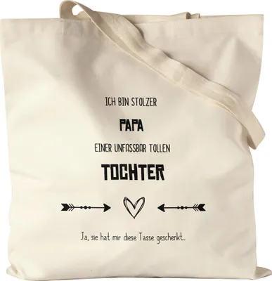 Produktbild von Stolzer Papa Jutebeutel Stoffbeutel Canvas Ironie Sarkasmus Tolle Tochter Geschenkidee Vatertag Geburtstag