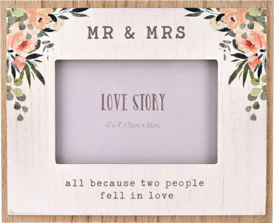 Produktbild von Celebrations - "Love Story ´Mr & Mrs´" Fotorahmen für ein Bild WD3932 (Einheitsgröße) (Weiß)