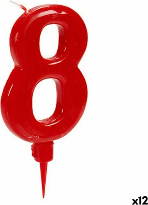 Produktbild von Kerze Rot Geburtstag Zahle 8 (12 Stück)